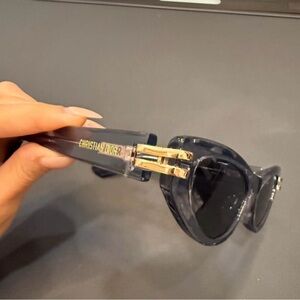 Authentic Dior Black Sunglasses with Gold Accents